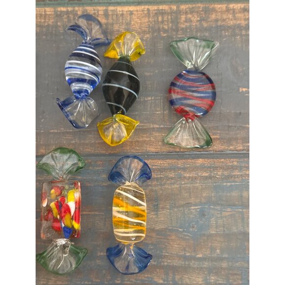 Art Glass 16 Pieces Of Wrapped Candy Sweets - Picture 4 of 6